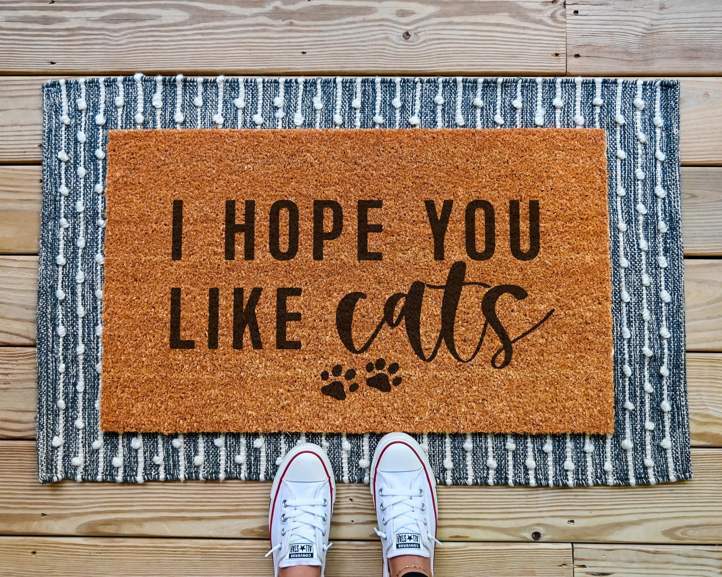 Natural Coir Doormat I Hope You Like Cats Feline Welcome Mat