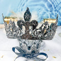 HappyJewelryWorld Fleur De Lis Royal Crown Rhinestone Crystal Tiara