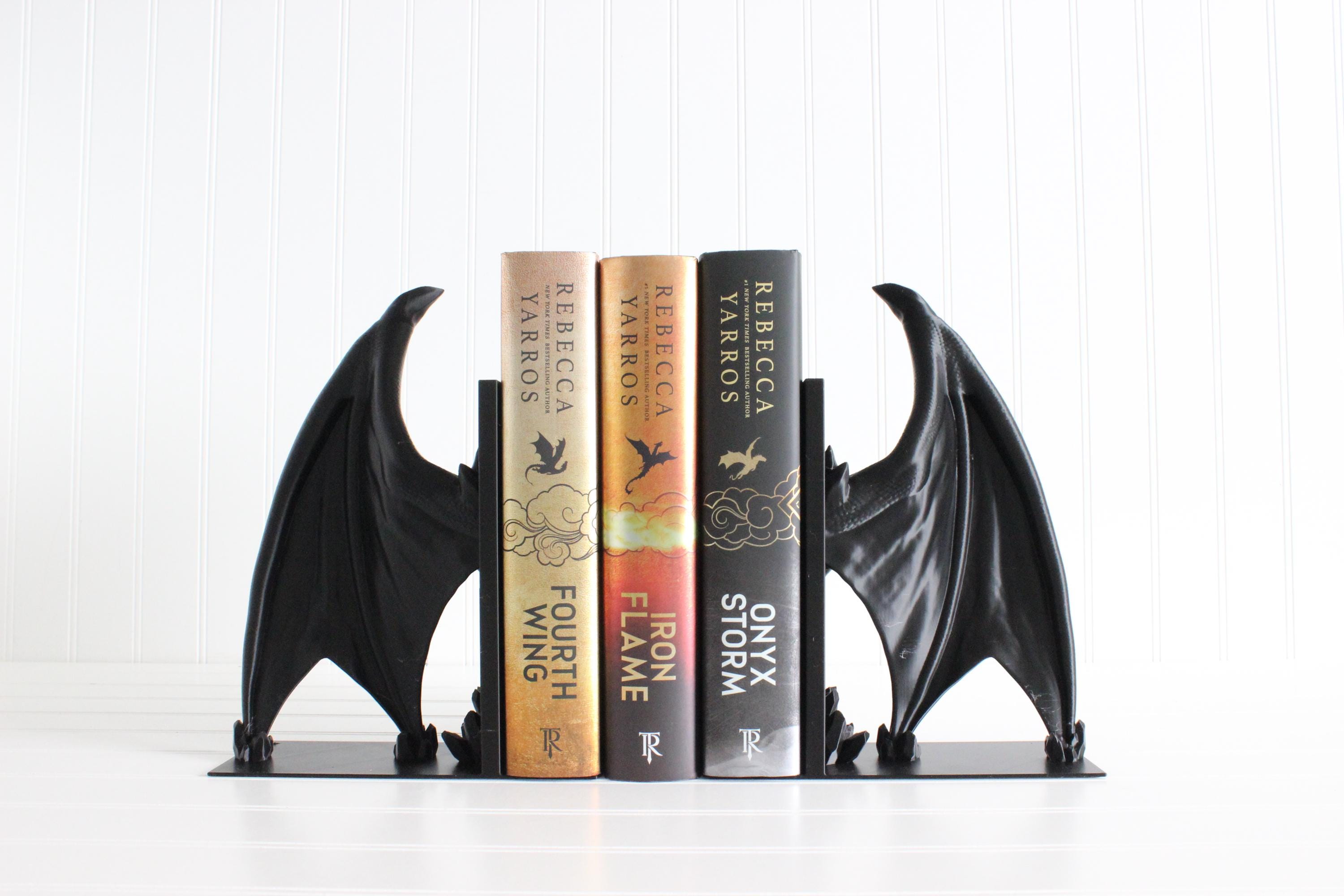 DelightfullyDutch 3D Printed Dragon Bookends Fourth Wing Bookshelf Decor