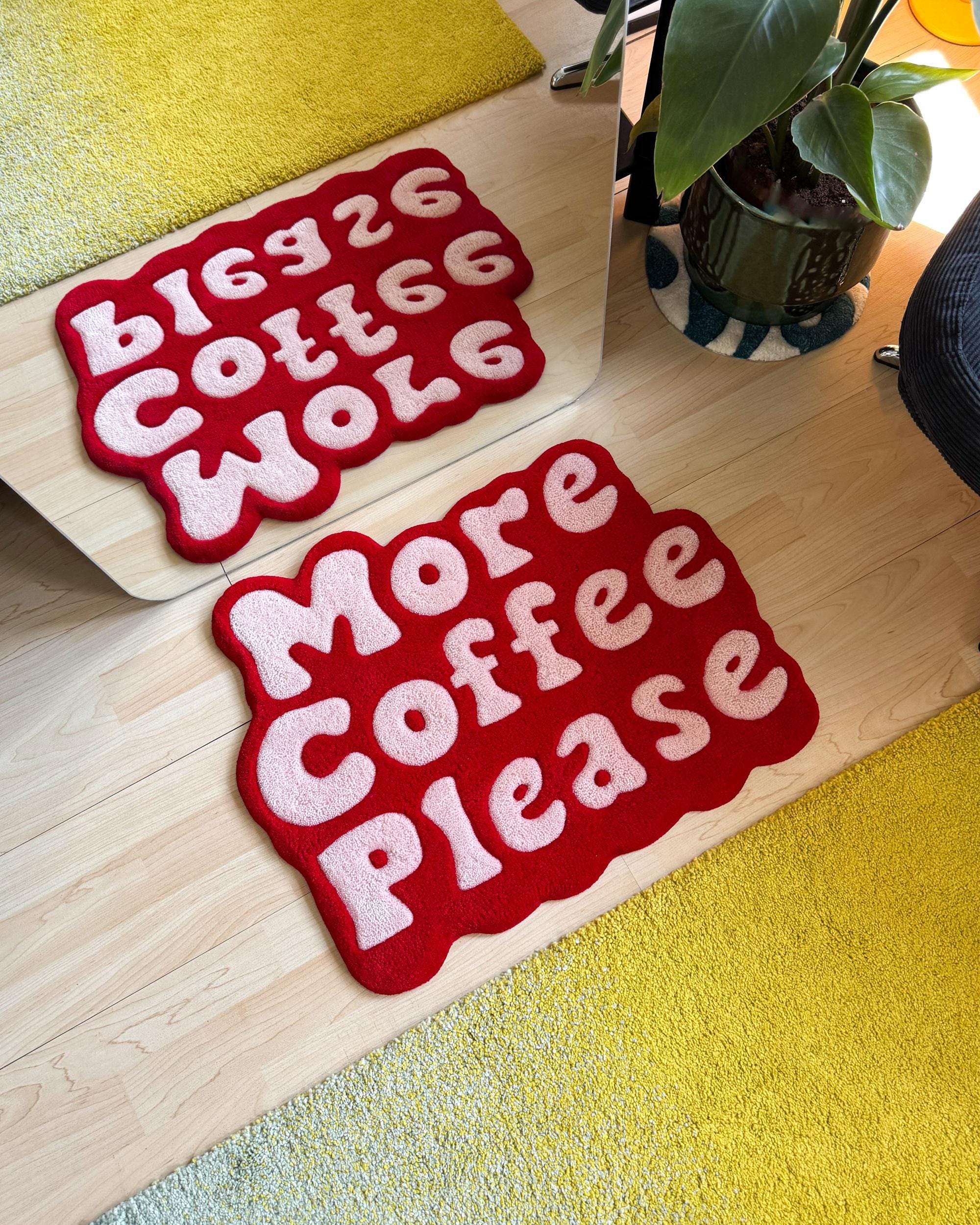 LargoModern Handmade Tufted Rug More Coffee Please 24x18in