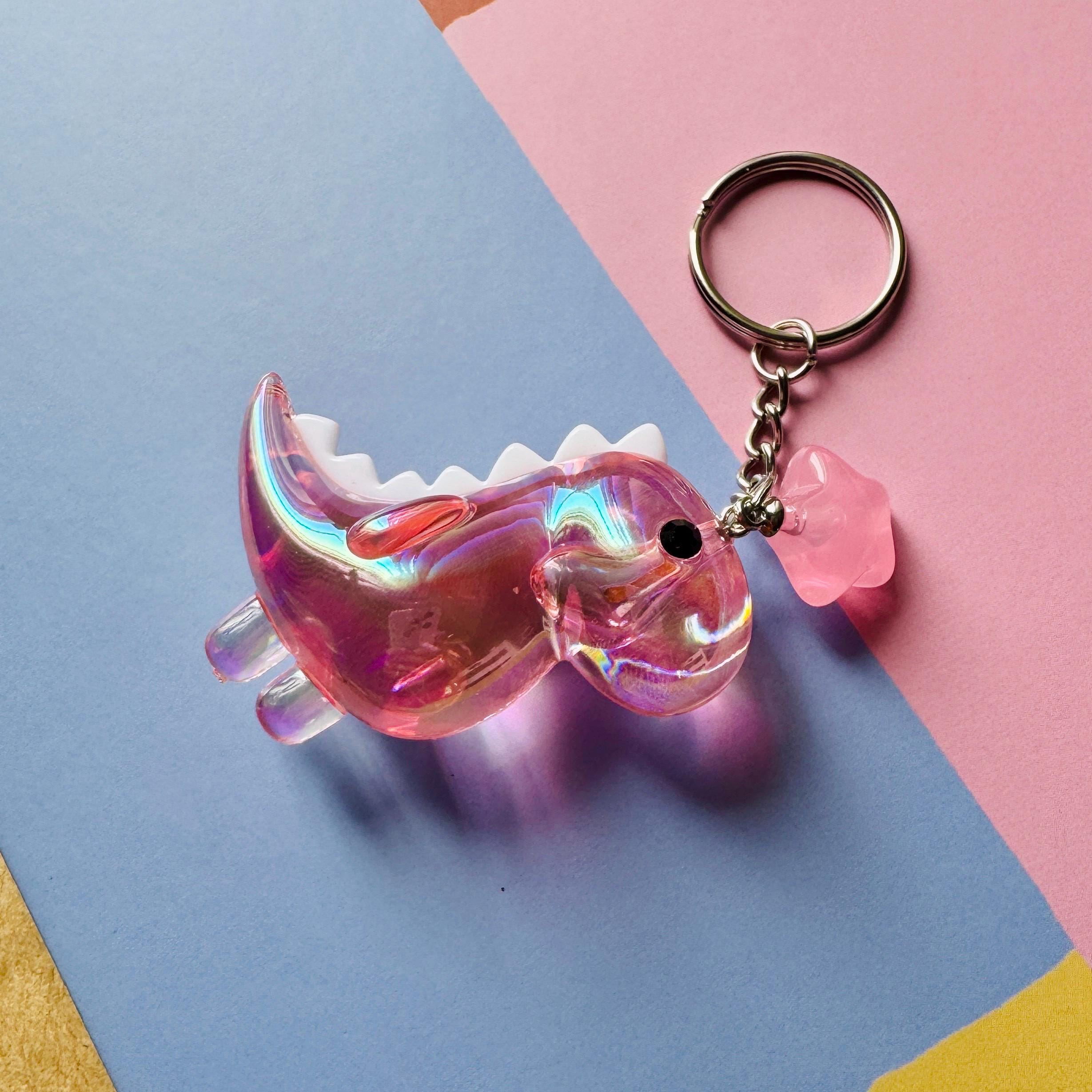 VanillaStarCafe Chibi Iridescent Dinosaur Keychain