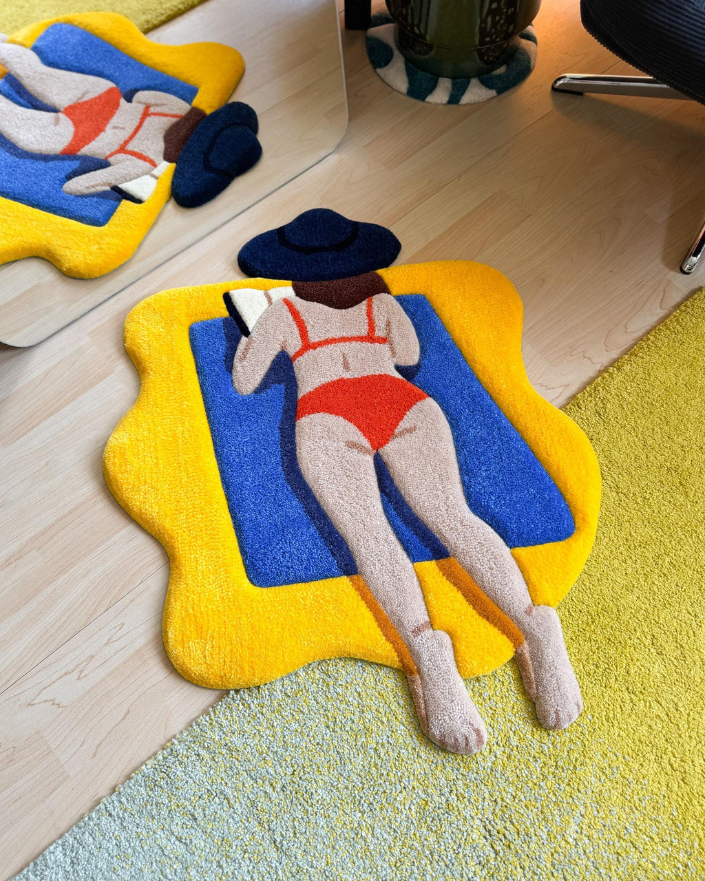 LargoModern Summer Sun Custom Hand Tufted 3D Rug 30x25in