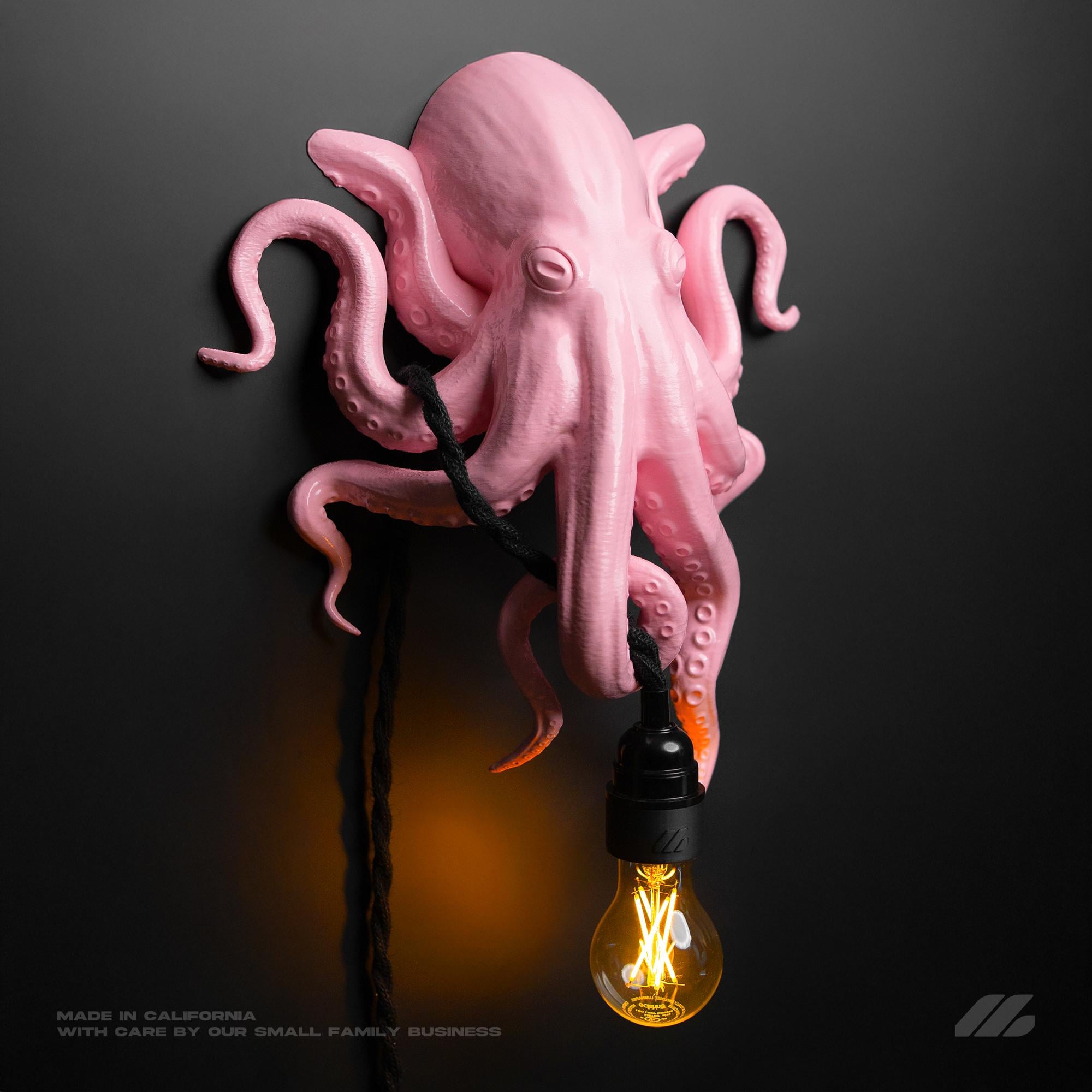 April16studio Pink Octopus Wall Sconce 3D Ocean Decor 13x16in