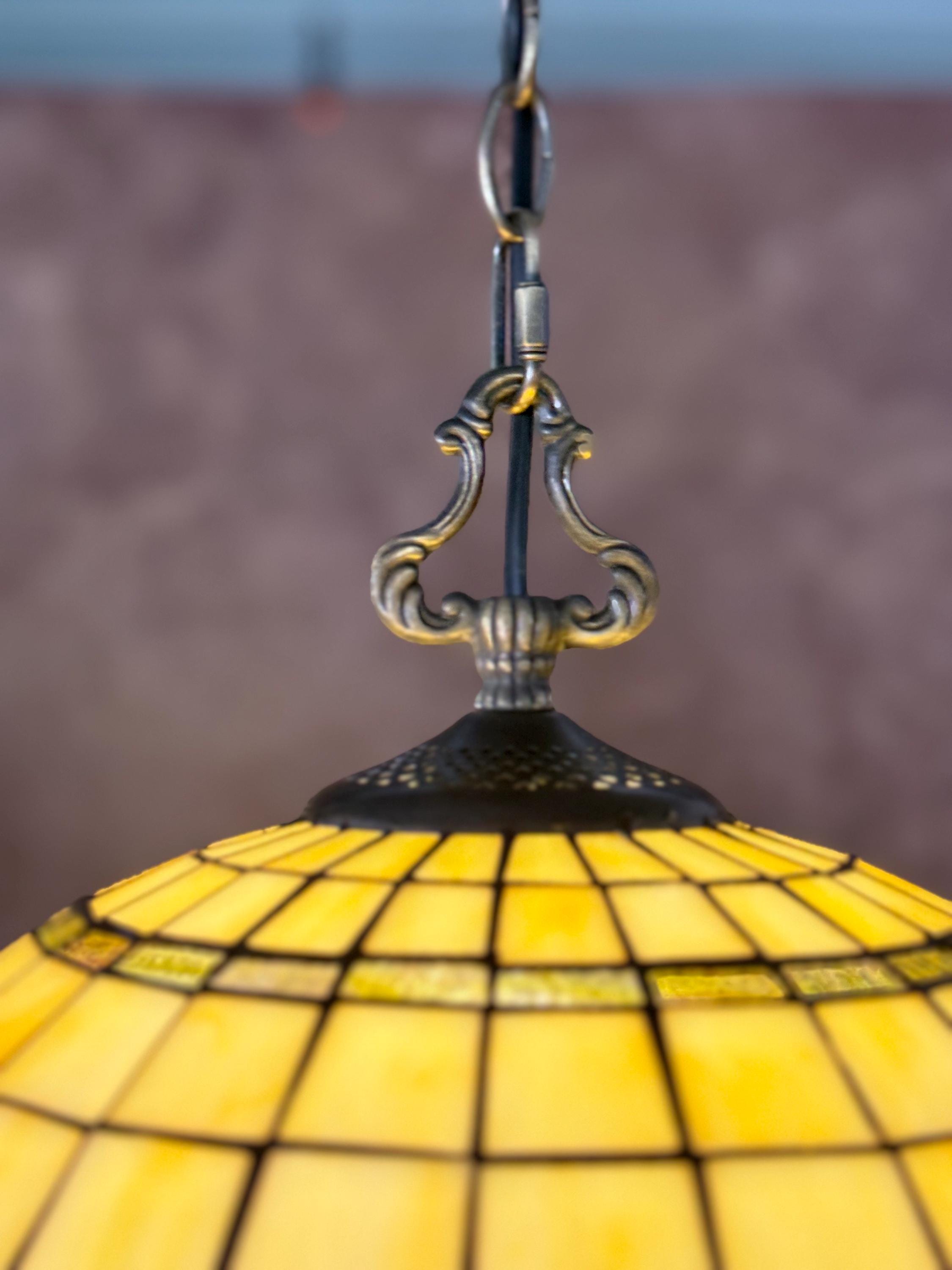 U2Antique 14 Inch Handmade Tiffany Stained Glass Pendant Lamp