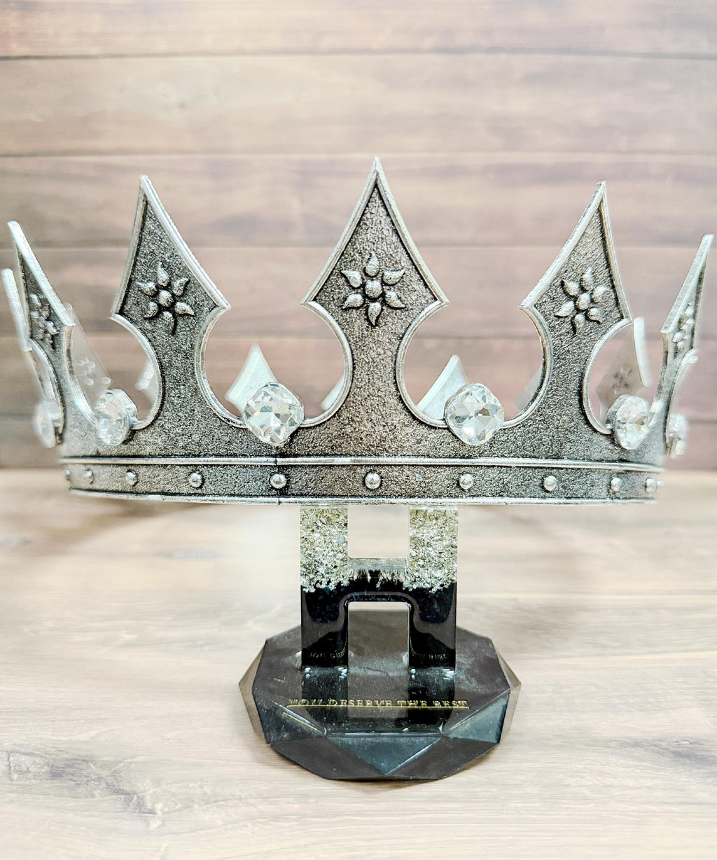 HappyJewelryWorld Vintage Silver Medieval Crown Rhinestone