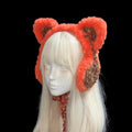 stellarPride Handcrafted Orange Fox Plush Headband Cozy Adjustable Ears