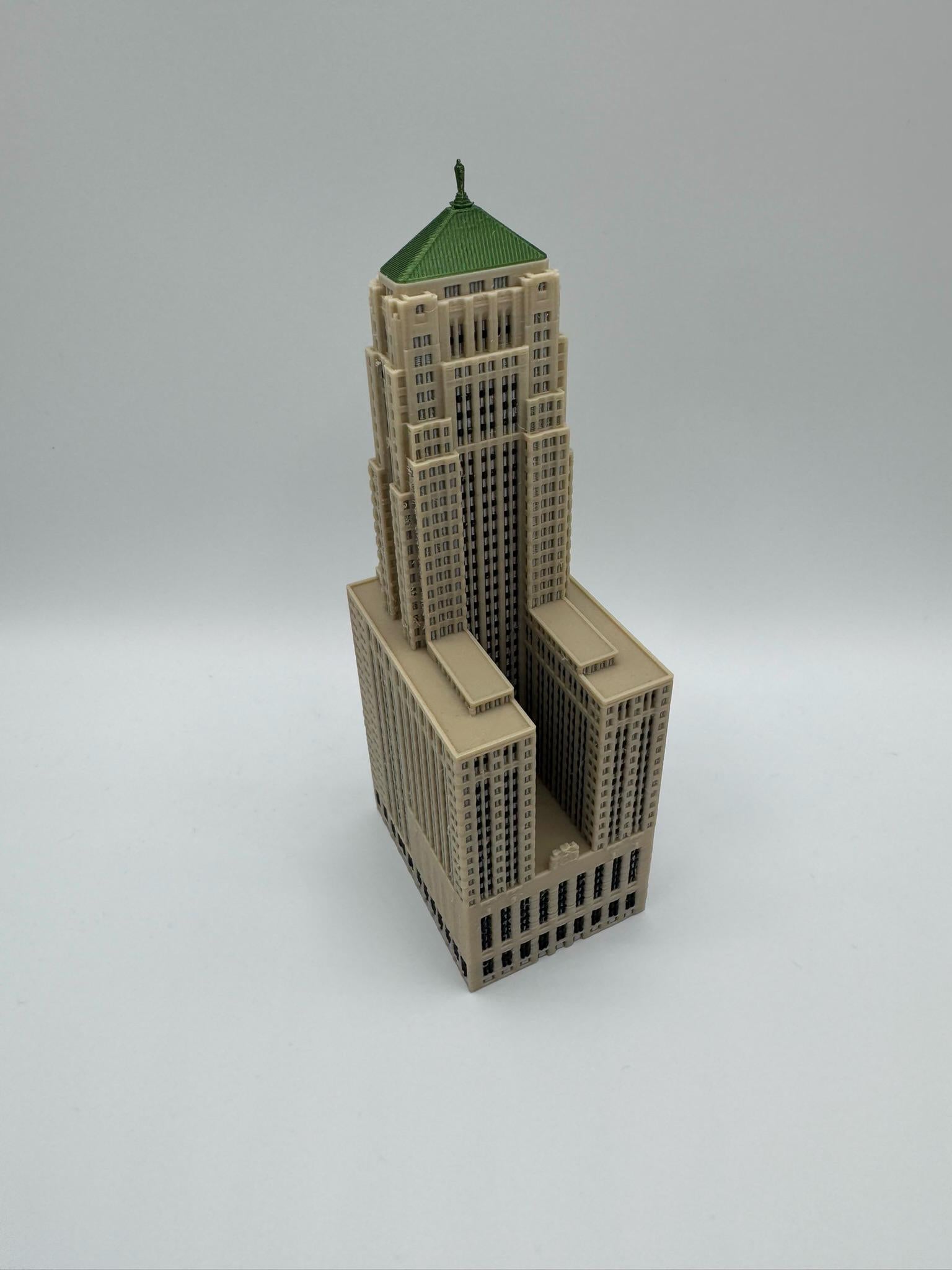 StarsoftheCity Chicago Board of Trade Building Model 3D Printed Full Color 1:1000 Scale