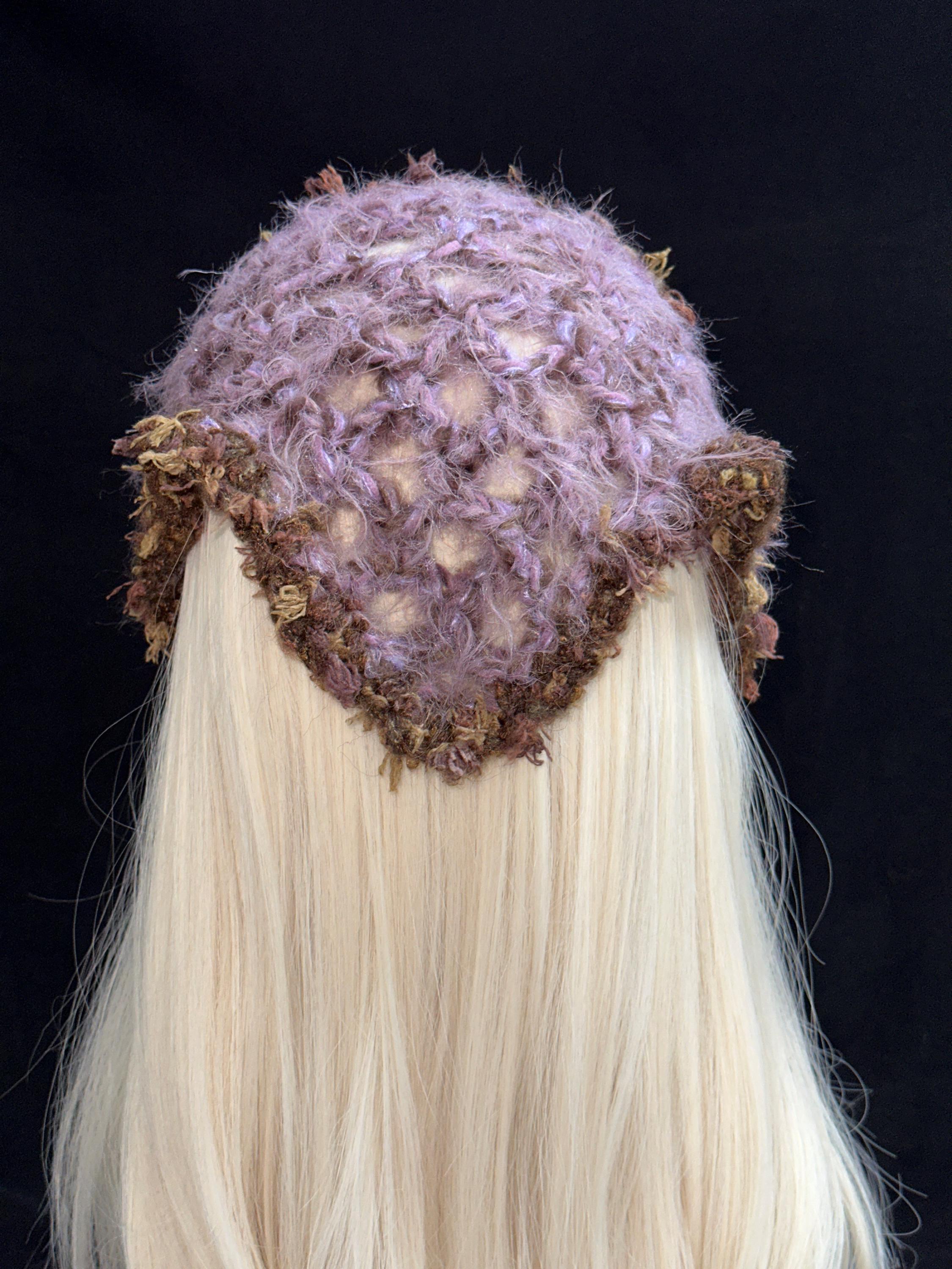 Handmade Woodland Crochet Triangle Headscarf - Boho Chic
