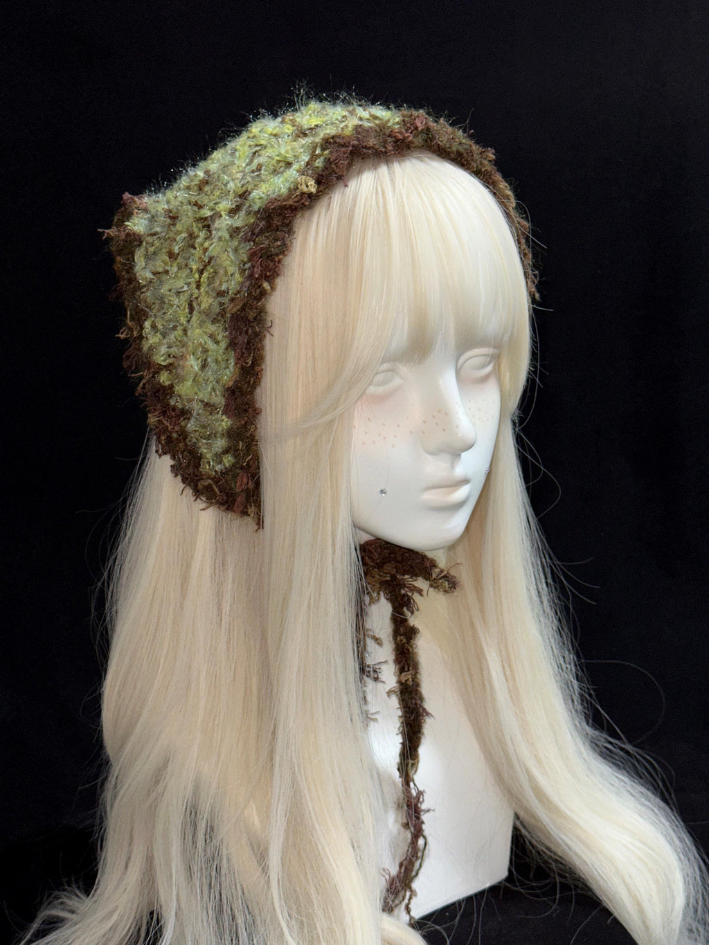 StellarPride Woodland Style Crochet Headscarf Hand Blended Yarn