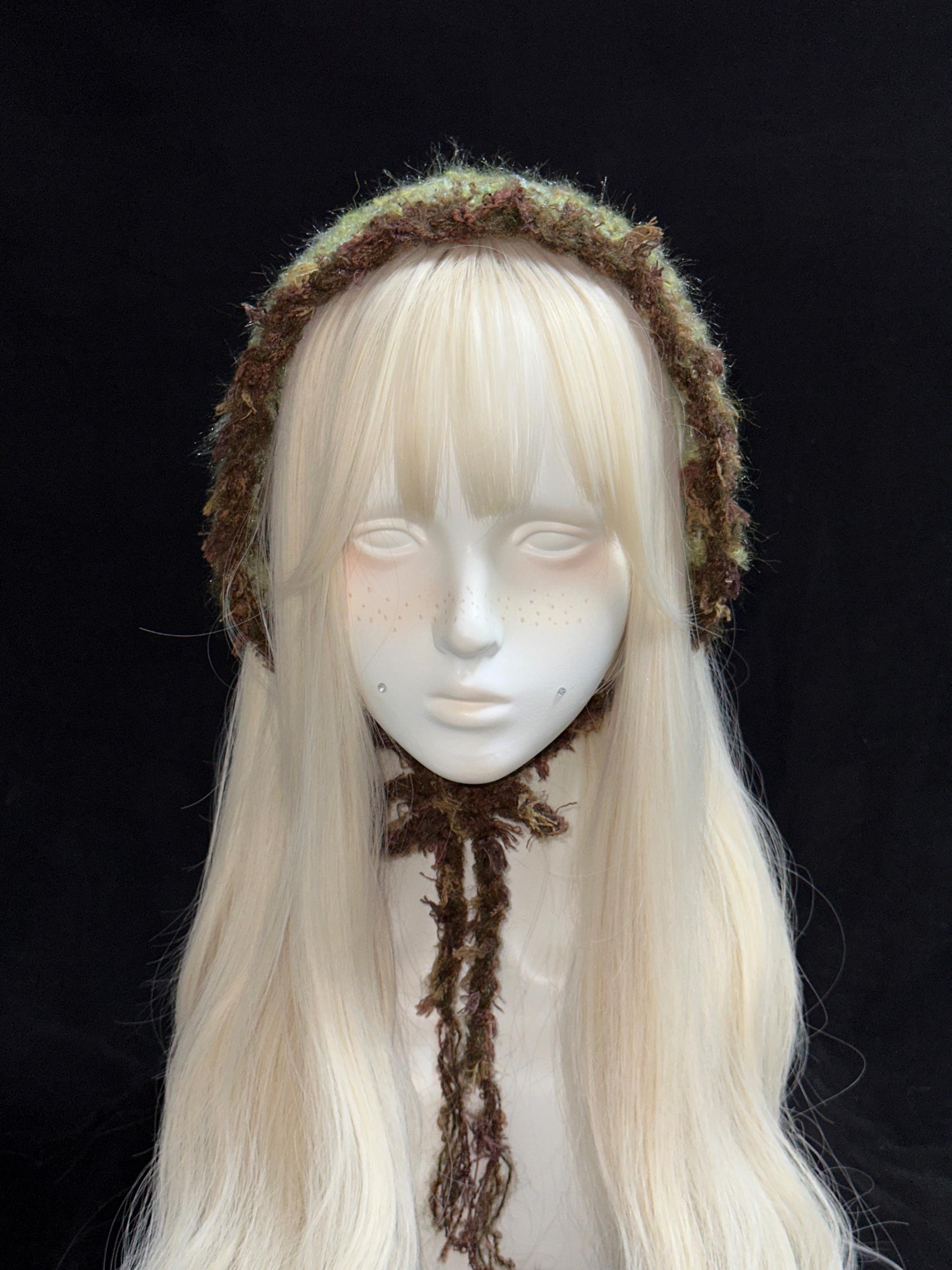 StellarPride Woodland Style Crochet Headscarf Hand Blended Yarn