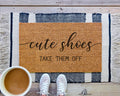 HamlinRowShop Cute Shoes Take Them Off Coir Doormat Funny Welcome Mat