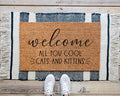 HamlinRowShop Welcome All You Cool Cats And Kittens Coir Doormat 16x24in