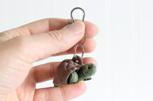 DelightfullyDutch Turtle Keychain Bag Charm Animal Keychain with Keyring