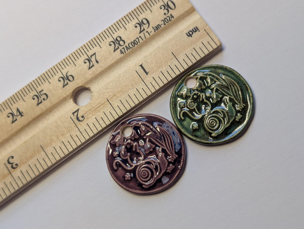 NoctemPottery Mouse Snail Lily of the Valley Ceramic Wax Seal Pendant