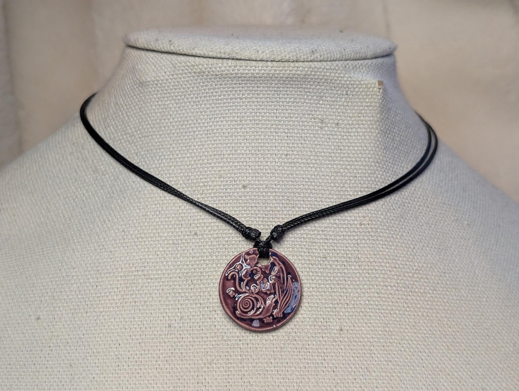 NoctemPottery Mouse Snail Lily of the Valley Ceramic Wax Seal Pendant
