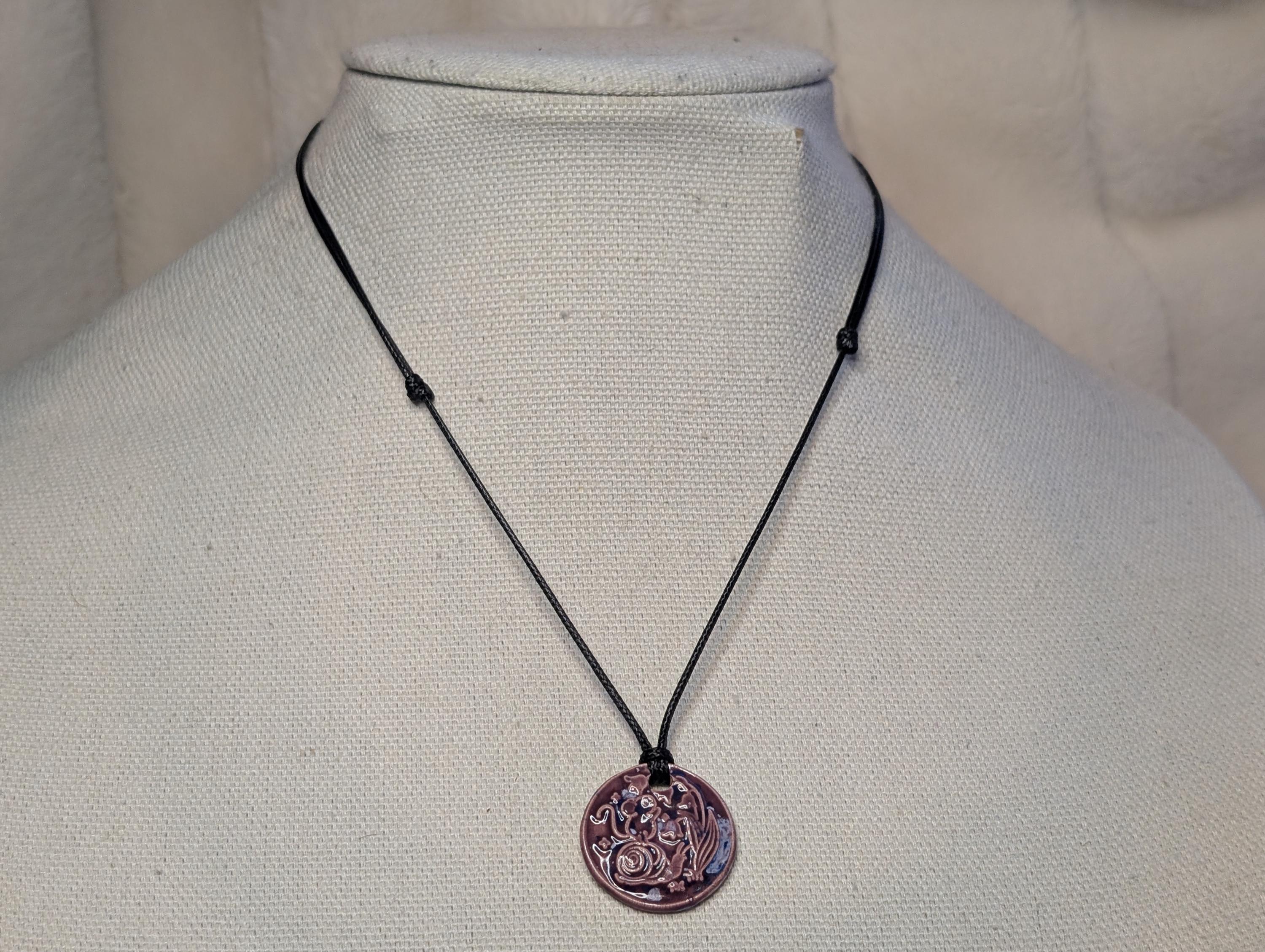 NoctemPottery Mouse Snail Lily of the Valley Ceramic Wax Seal Pendant
