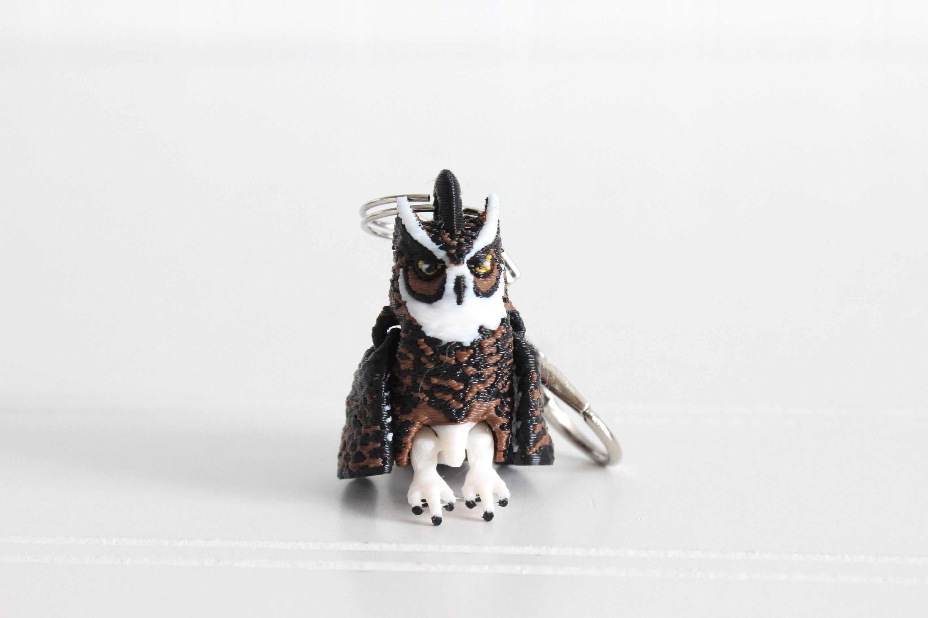 DelightfullyDutch 3D Printed Owl Thermoplastic Keyring for Car Keys