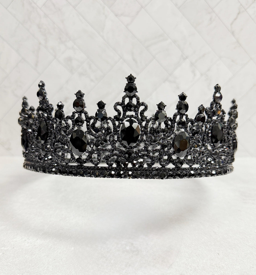 HappyJewelryWorld Gothic Crown Black Diamond