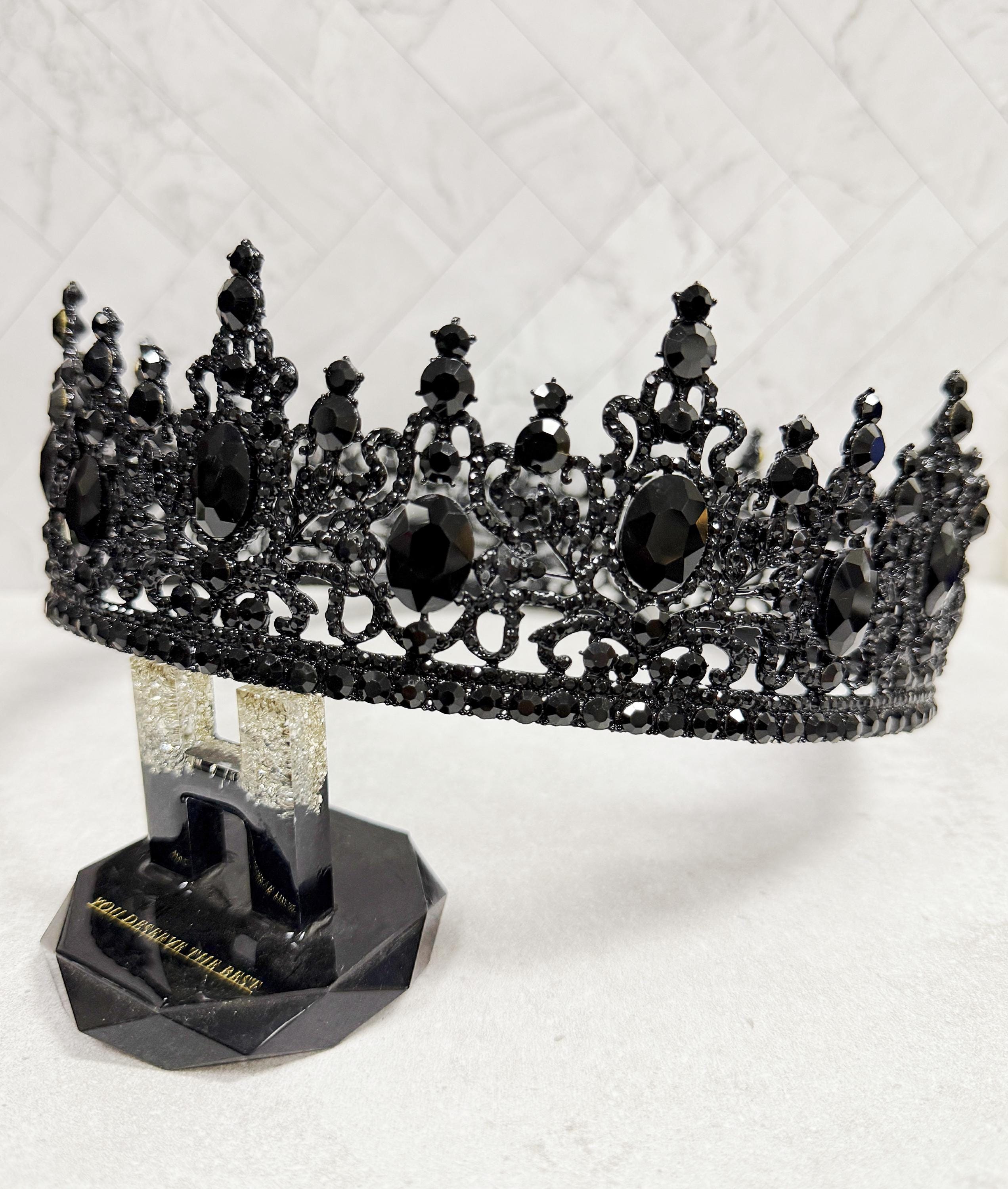 HappyJewelryWorld Gothic Crown Black Diamond