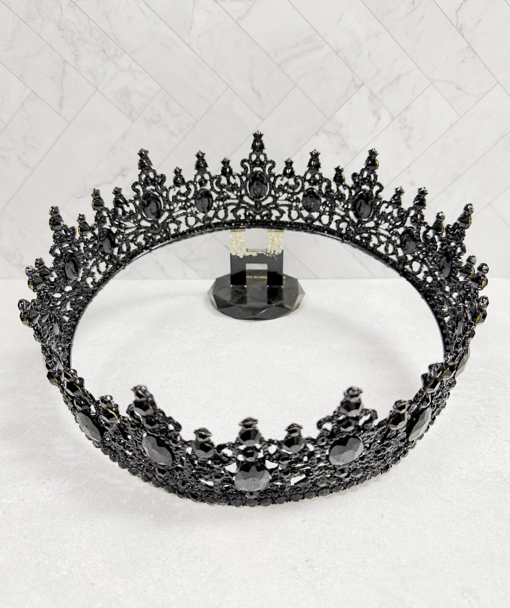 HappyJewelryWorld Gothic Crown Black Diamond