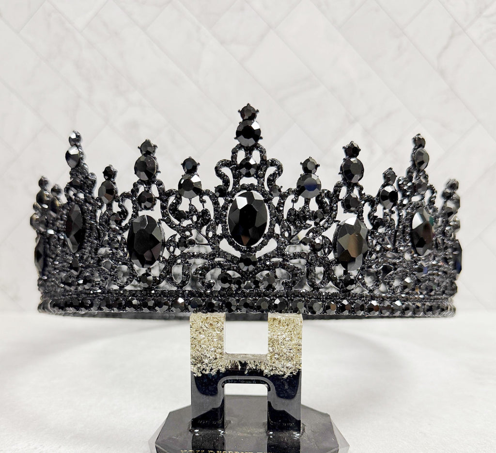 HappyJewelryWorld Gothic Crown Black Diamond