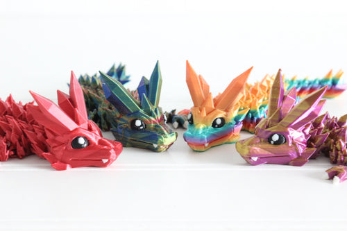 DelightfullyDutch 3D Printed Articulated Dragon Figurine with Eyes