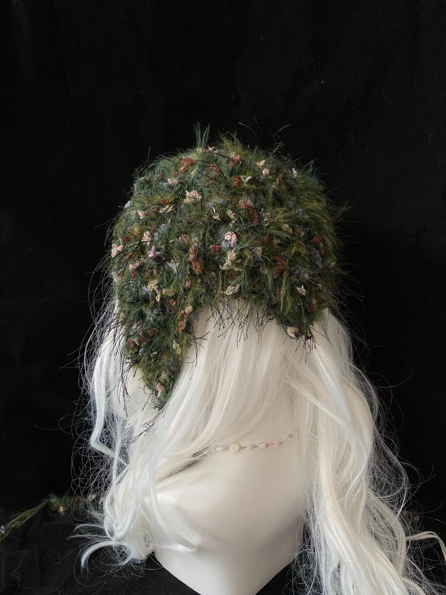 StellarPride Handmade Floral Forest Green Headband Adjustable Boho