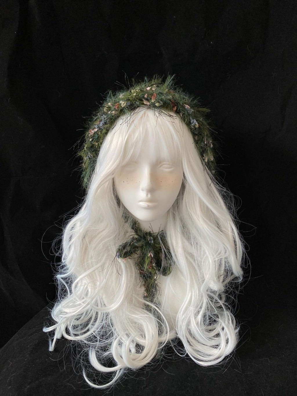 StellarPride Handmade Floral Forest Green Headband Adjustable Boho