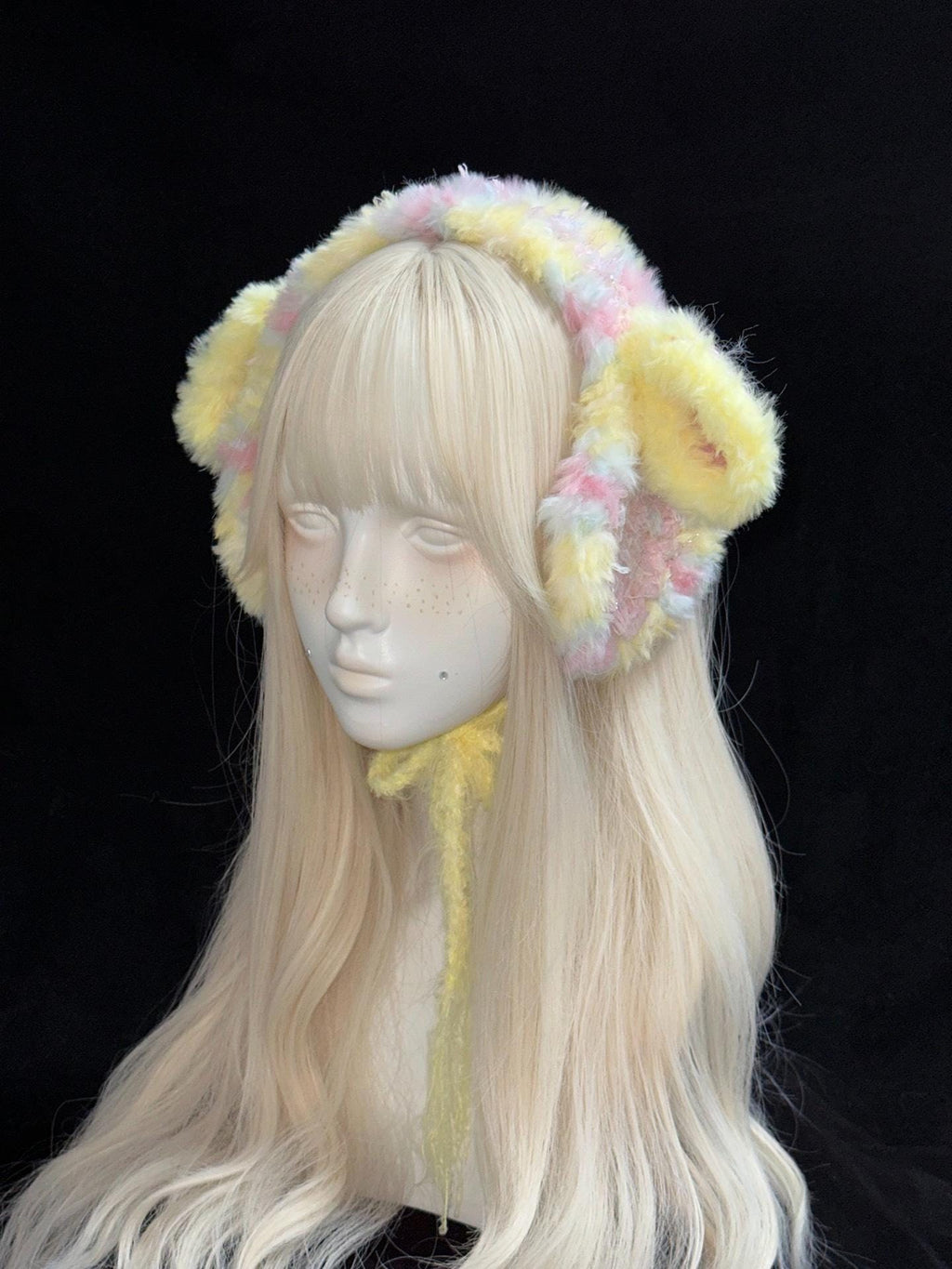 Handmade Pastel Lamb Ear Headband Cozy Winter Ear Warmer