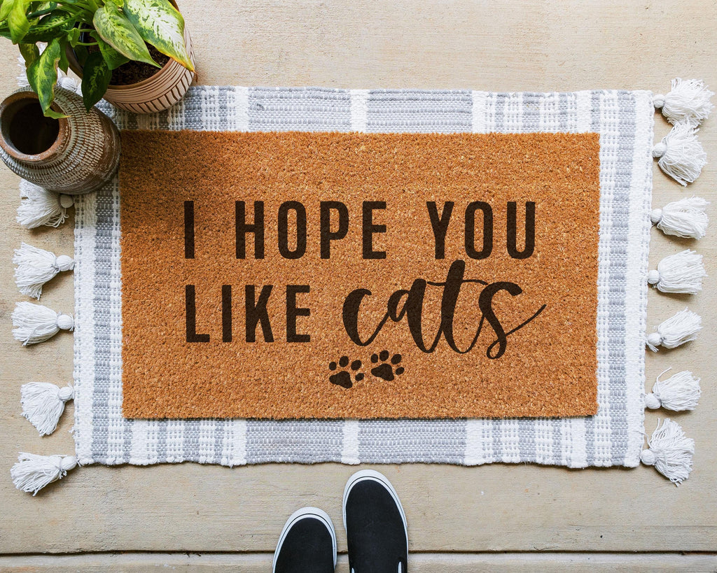 Natural Coir Doormat I Hope You Like Cats Feline Welcome Mat