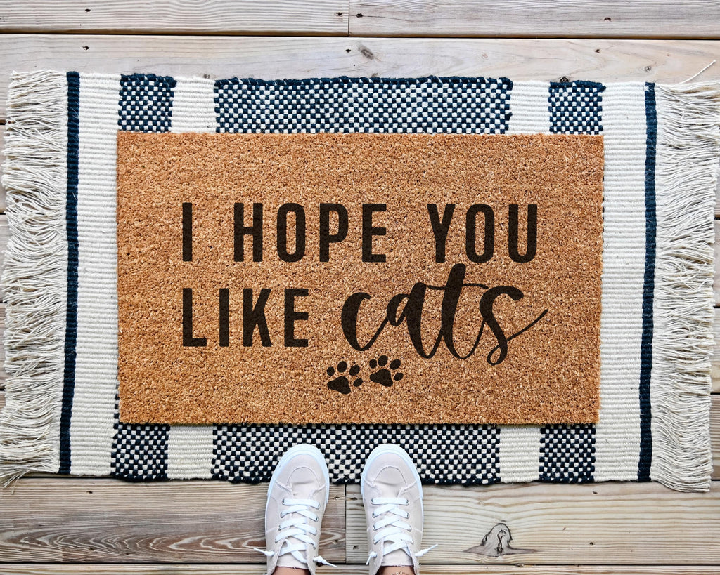 Natural Coir Doormat I Hope You Like Cats Feline Welcome Mat