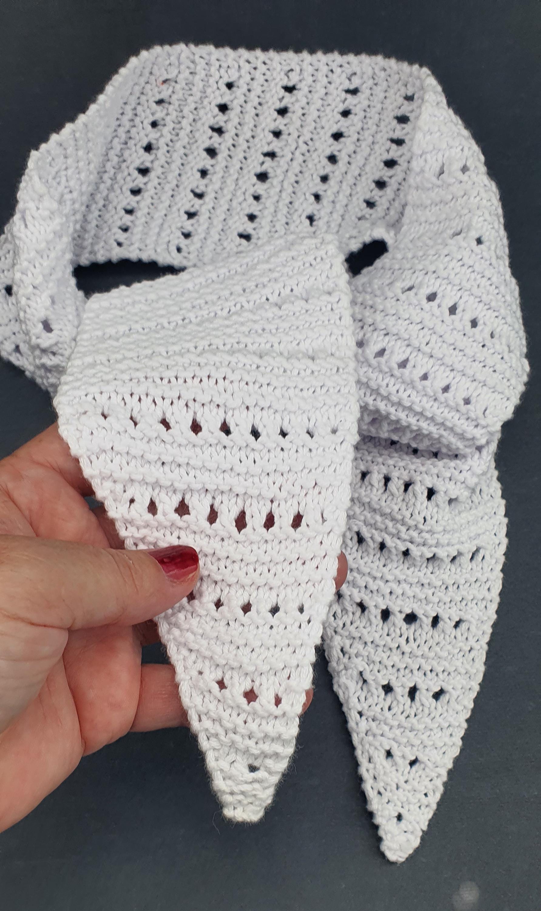 LusiKnits Knit Headband Scarf Pattern Summer Lace Cotton