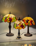 U2Antique Grape Wisteria Tiffany Table Lamp 8 Inch Orange Grape
