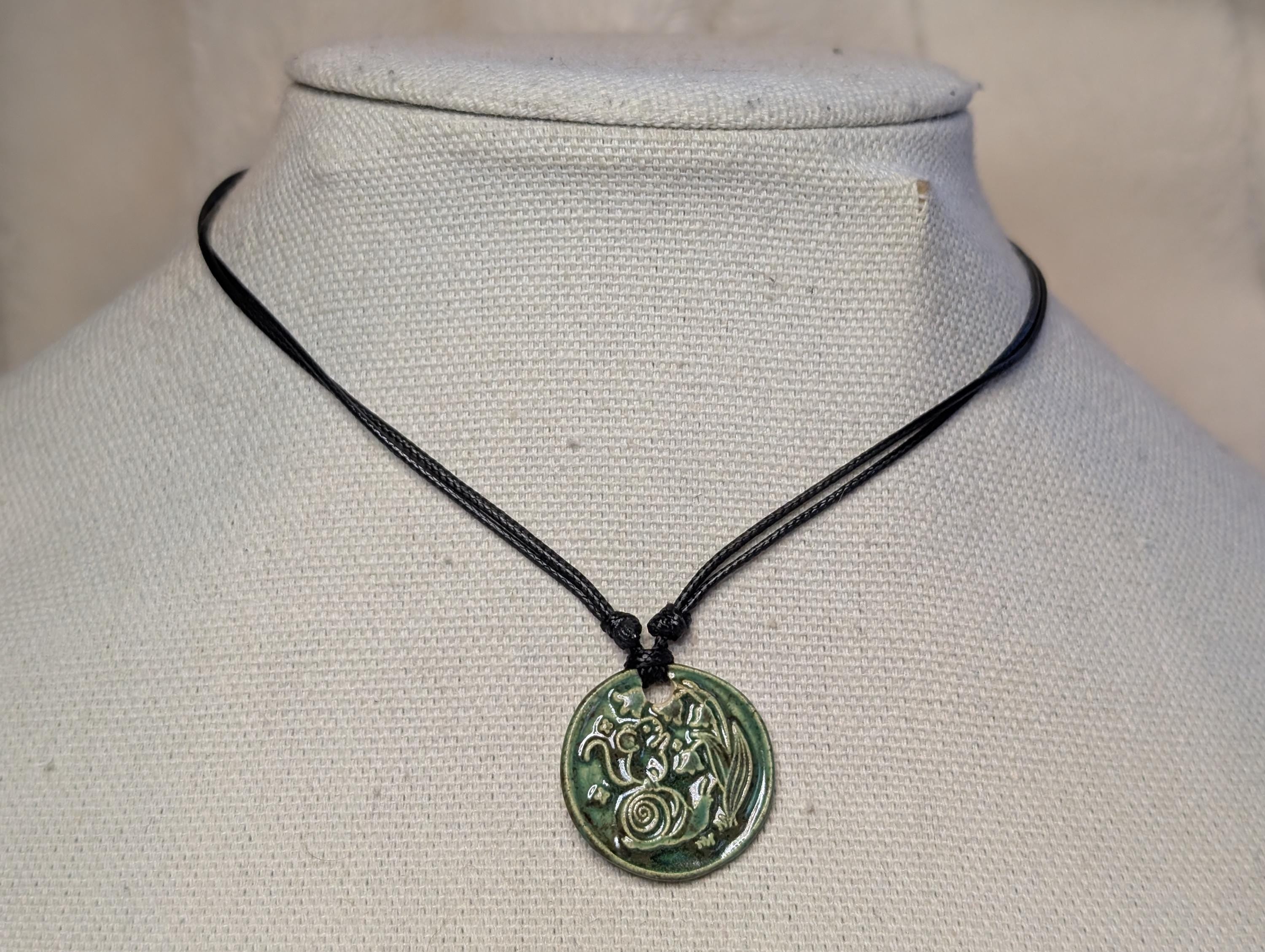 NoctemPottery Mouse Snail Lily of the Valley Ceramic Wax Seal Pendant