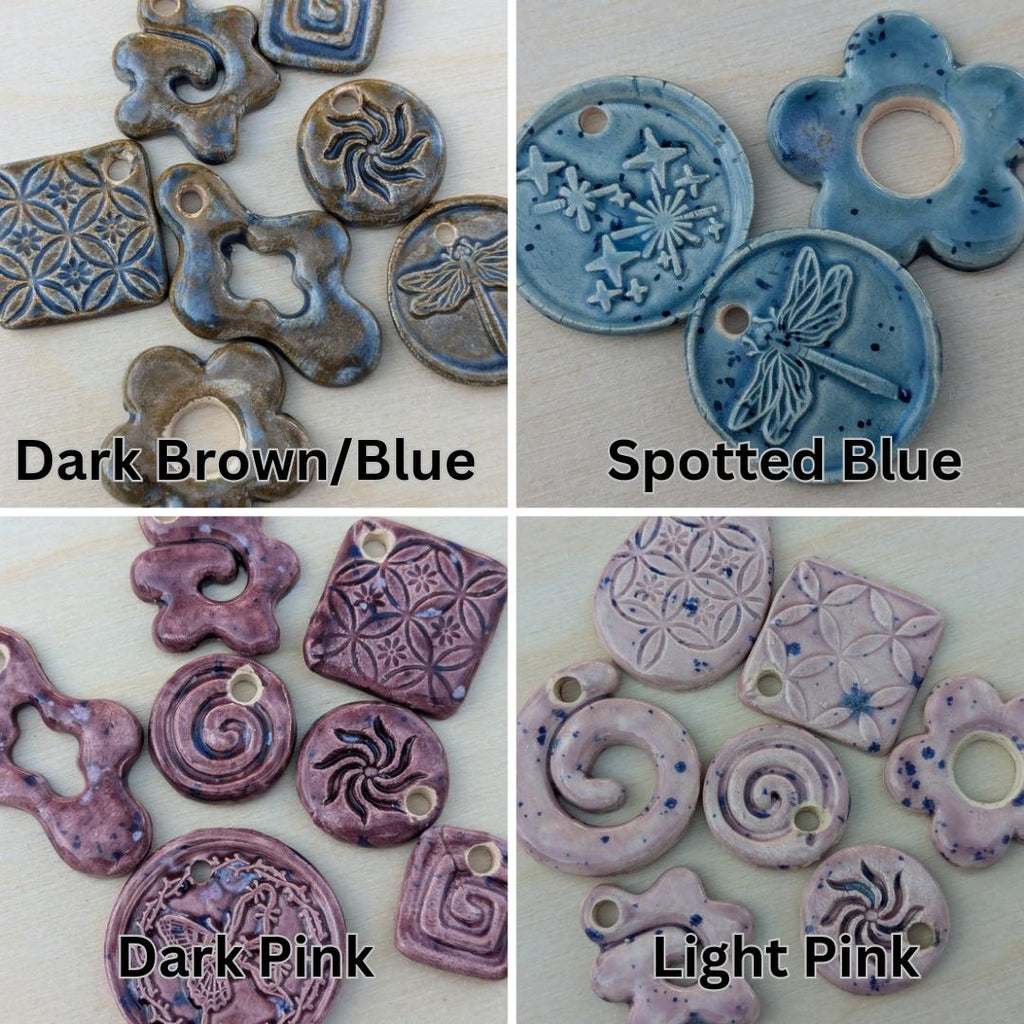 NoctemPottery Crescent Moon and Clouds Ceramic Pendant Necklace
