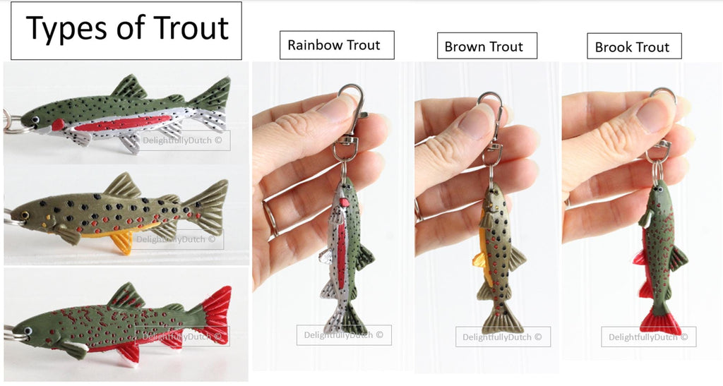 Fish Keychain - Bag Charms - Trout - Gifts for Dad - Fisherman