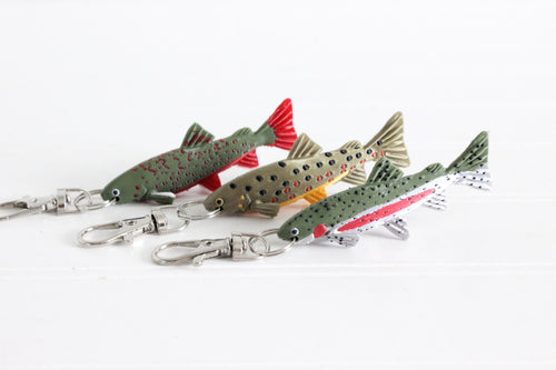 Fish Keychain - Bag Charms - Trout - Gifts for Dad - Fisherman