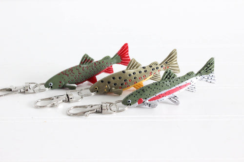 DelightfullyDutch 3.75in Realistic Trout Fish Keychain for Dad