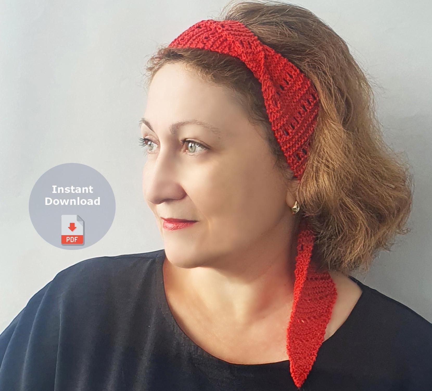 LusiKnits Knit Headband Scarf Pattern Summer Lace Cotton