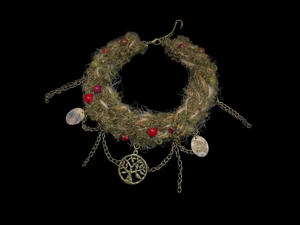 stellarPride Handmade Forest Berry Moss Crochet Choker Necklace