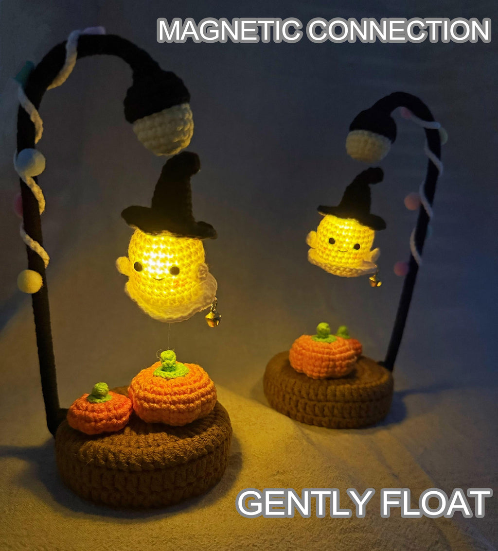 CrochetRecipe Crochet Handmade Halloween Ghost Light Lamp Desk Decoration