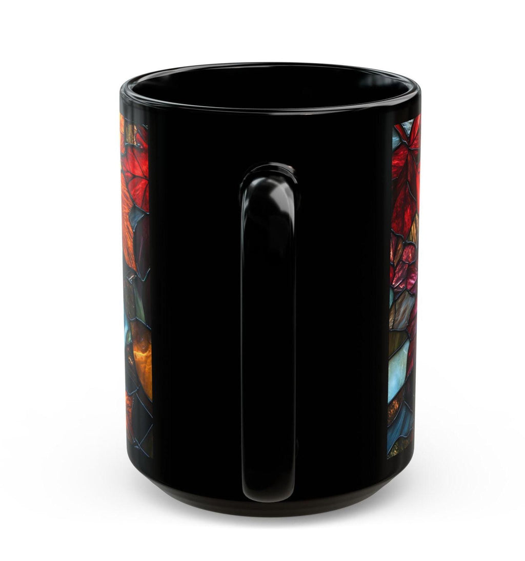 LELORESTORE Faux Stained Glass Fall Maple Leaves Ceramic Mug