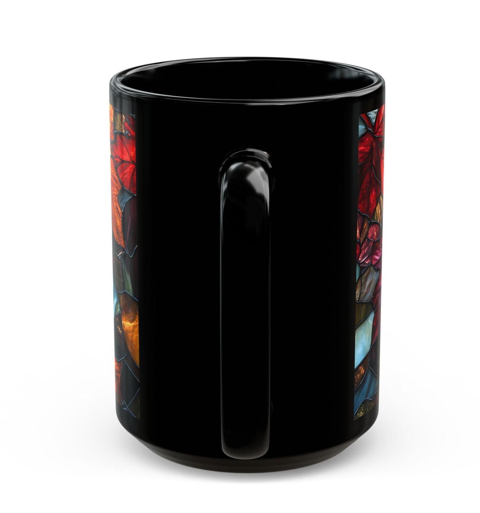 LELORESTORE Faux Stained Glass Fall Maple Leaves Ceramic Mug