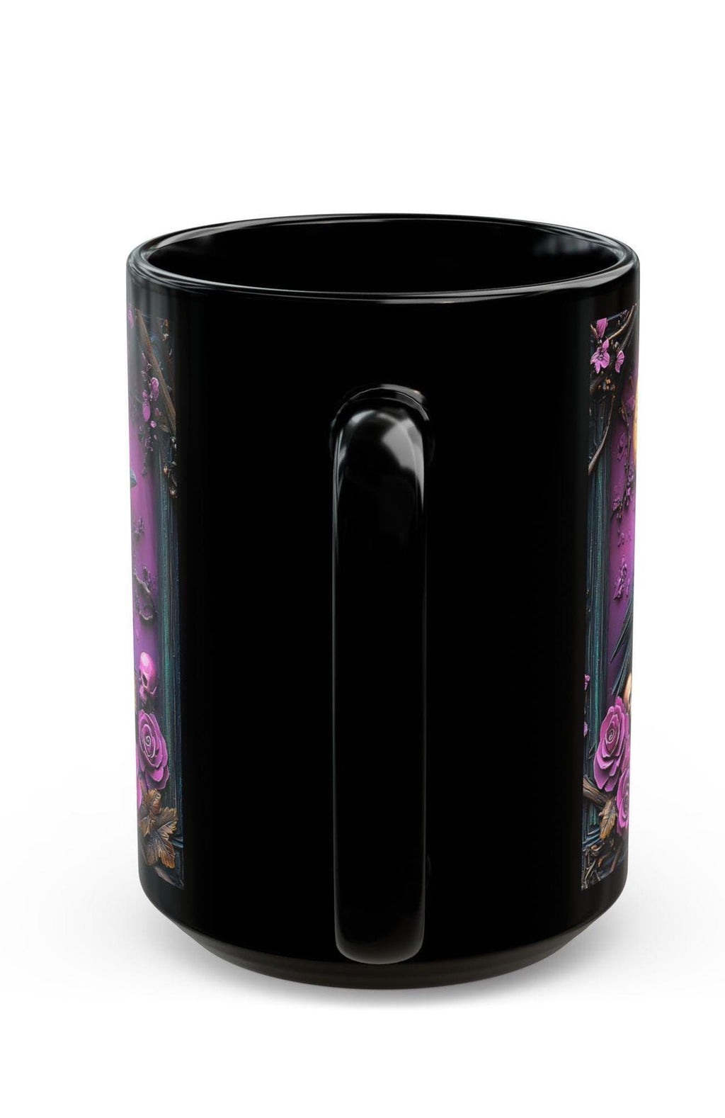 LELORESTORE Gothic Floral Bookish Mug Purple Bookshelf Witch Coffee Cup