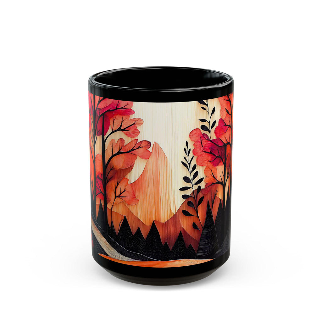 Autumn Sunset Mountain Mug: Cozy Ceramic Fall Drinkware, Ceramic Cup