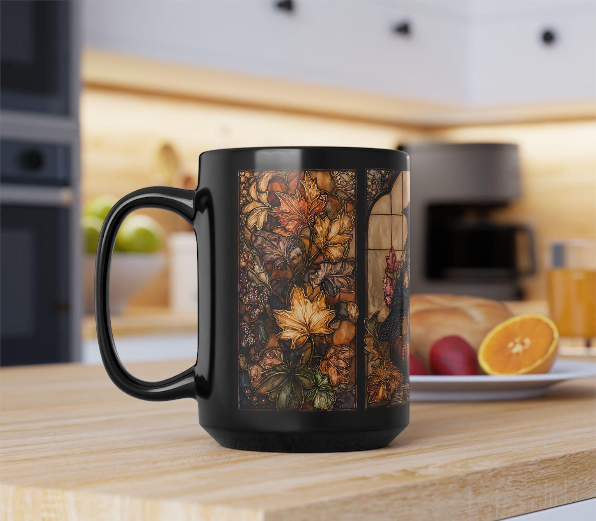 LELORESTORE Gothic Raven Coffee Mug Dark Academia Bookish Design