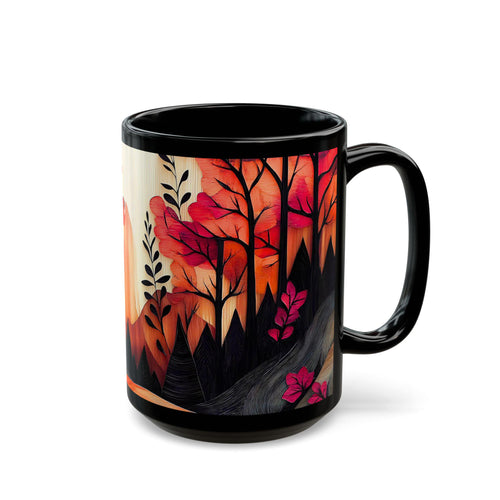 Autumn Sunset Mountain Mug: Cozy Ceramic Fall Drinkware, Ceramic Cup