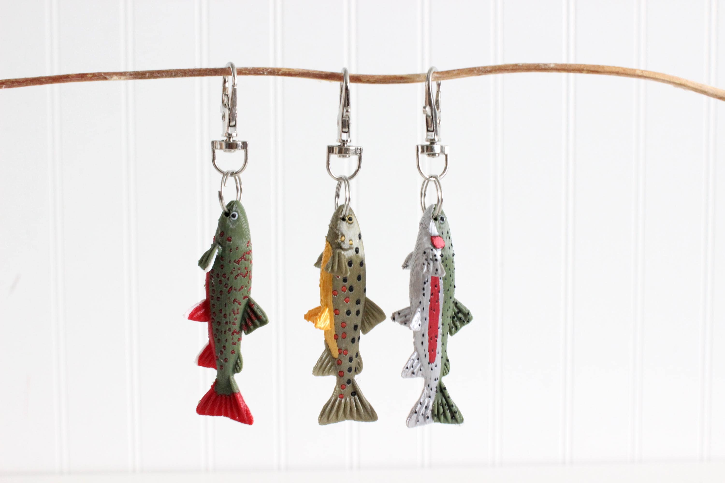Fish Keychain - Bag Charms - Trout - Gifts for Dad - Fisherman
