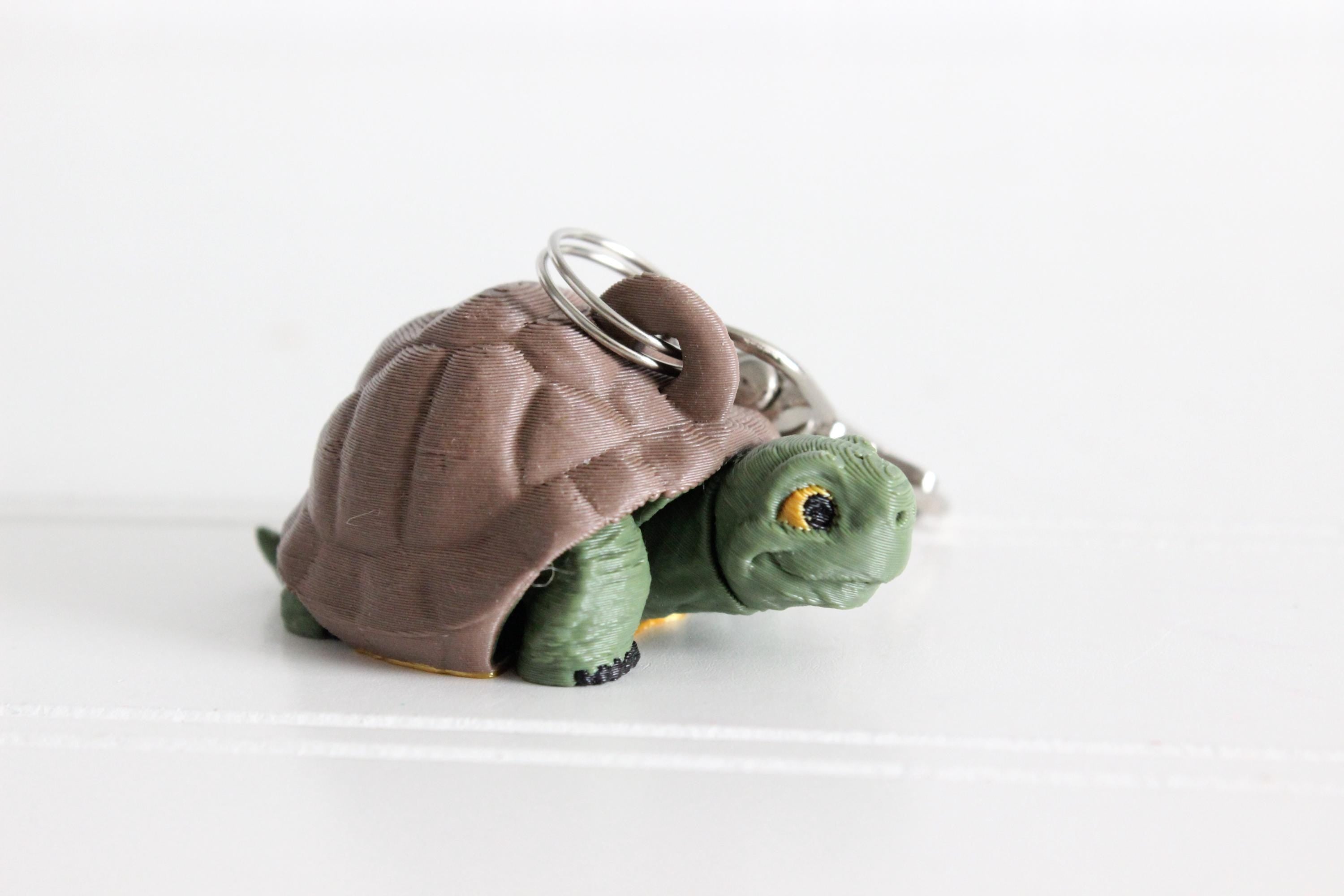 Box Turtle Keychain - 3D Printed Animal Bag Charm