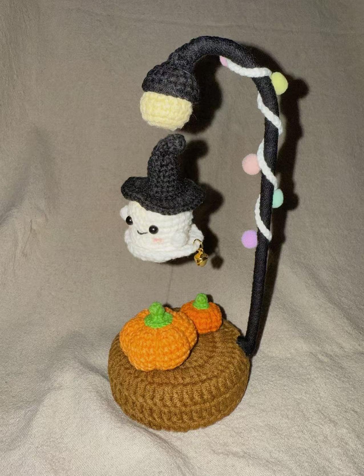 CrochetRecipe Crochet Handmade Halloween Ghost Light Lamp Desk Decoration